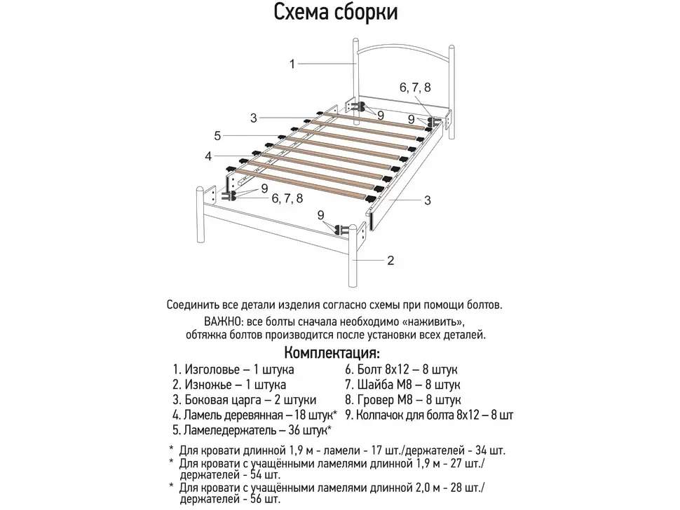 Инструкция по сборке односпальной кровати Маргарита Металл-Дизайн