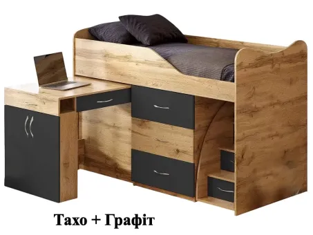 Детская кровать-комната Bed-Room №5 + стол Viorina DEKO цвет дуб Тахо Детская кровать-комната Bed-Room №5 + стол Viorina DEKO цвет дуб Тахо