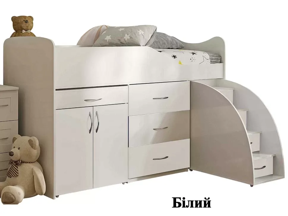 Белый Детская кровать-комната Bed-Room №5 + стол Viorina DEKO корпус белый Белый Детская кровать-комната Bed-Room №5 + стол Viorina DEKO корпус белый