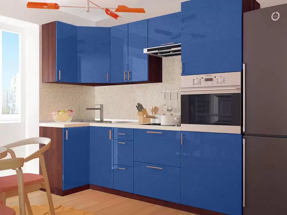 Морський Металік Кутова кухня Колор-Мікс 2,4×1,0 м помаранчева (з пеналом) Віп-Майстер2400×2140×1000 Морський Металік Кутова кухня Колор-Мікс 2,4×1,0 м помаранчева (з пеналом) Віп-Майстер2400×2140×1000