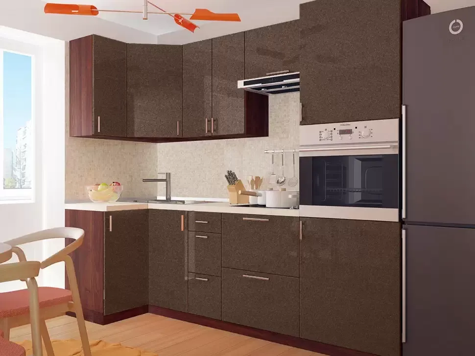 Кутова кухня Колор-Мікс 2,4×1,0 м помаранчева (з пеналом) Віп-Майстер2400×2140×1000 – деталі виробу Кутова кухня Колор-Мікс 2,4×1,0 м помаранчева (з пеналом) Віп-Майстер2400×2140×1000 – деталі виробу