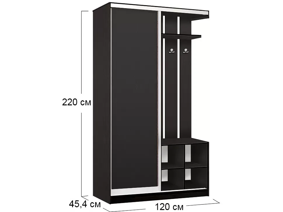 Размеры шкафа-купе прихожая Альфа ДСП 1200x450x2200 1,2 метра мебельная фабрика ВИП-Мастер Размеры шкафа-купе прихожая Альфа ДСП 1200x450x2200 1,2 метра мебельная фабрика ВИП-Мастер