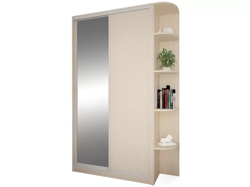 Шкаф-купе двухдверный дуб молочный 1600x450x2400 1,6 метра мебельная фабрика ВИП-Мастер