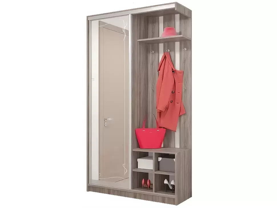 Шкаф-купе прихожая Альфа зеркало с рисунком Вип-Мастер 1200x450x2200 1,2 метра купить в Киеве – Киев-Мебель™