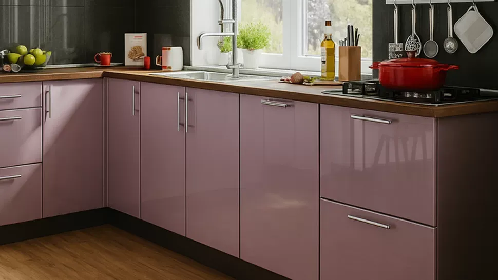 Розовая угловая кухня Color-MIX VIP-Master 2600x2140x2000