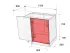 Размеры открытой нижней угловой тумбы НСЩ 1100x820x600 для кухни Рост™