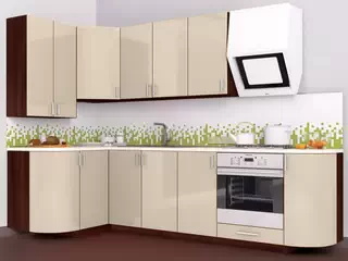 Купить угловую кухню Color-MIX VIP-Master 2700x1300 Бежевая (ванильная)