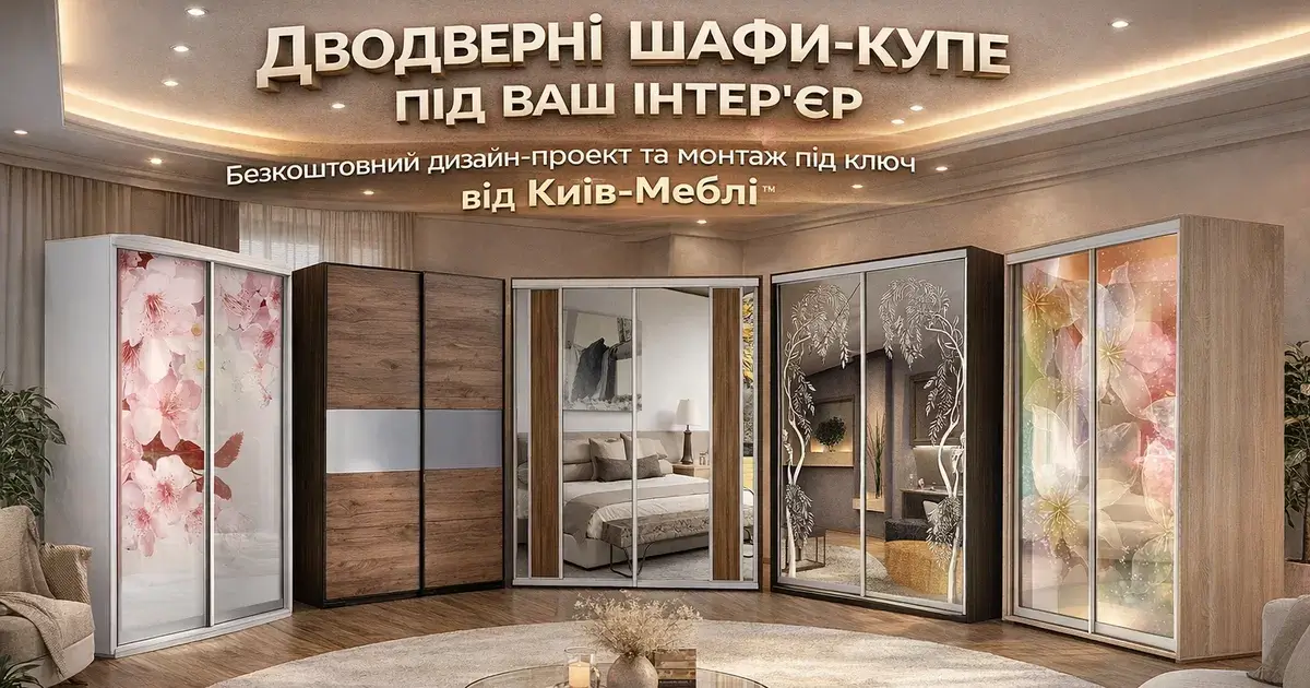 Купити дводверну шафу-купе в Києві