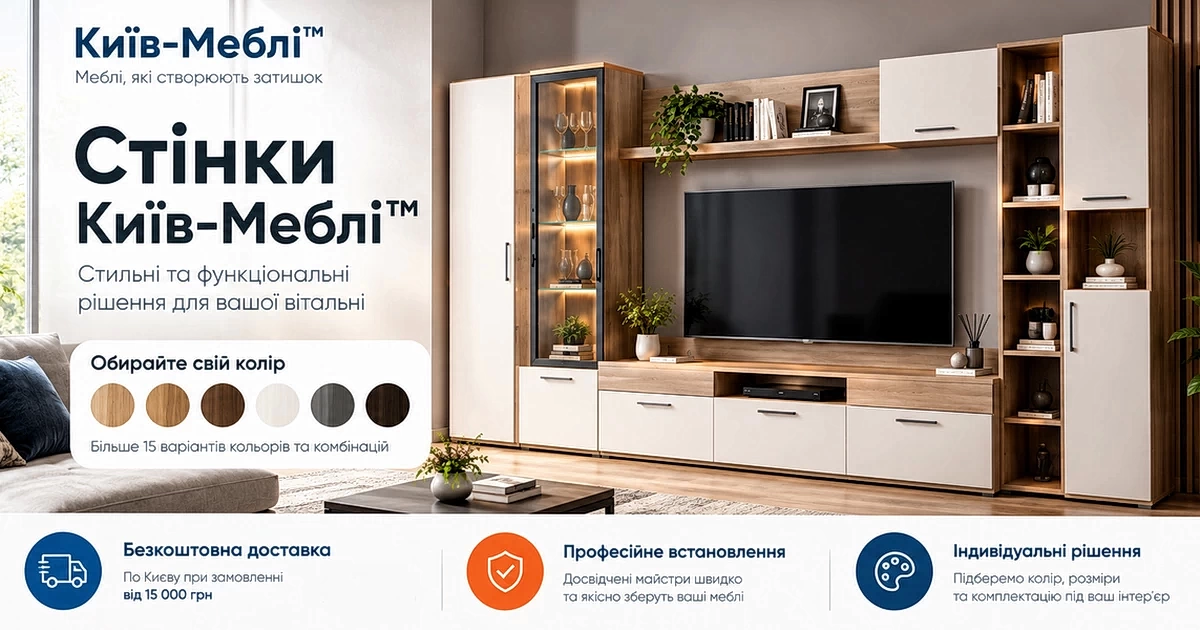 Стінки у вітальню від Київ-Меблі™ Стінки у вітальню від Київ-Меблі™