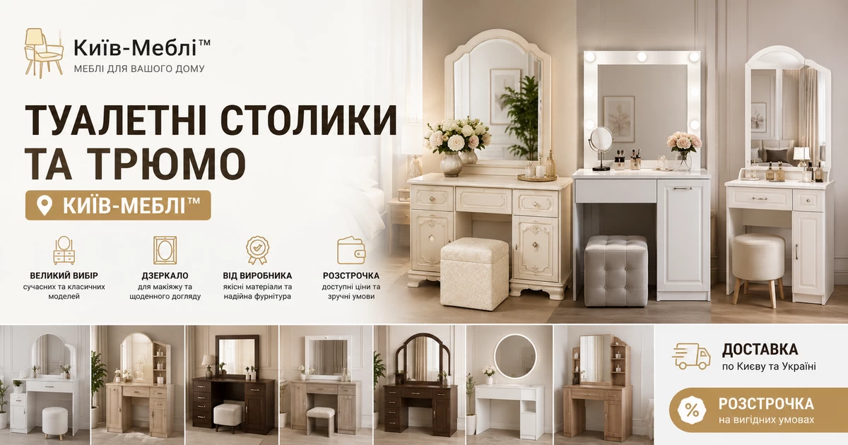 Туалетні столики та трюмо від Київ-Меблі™