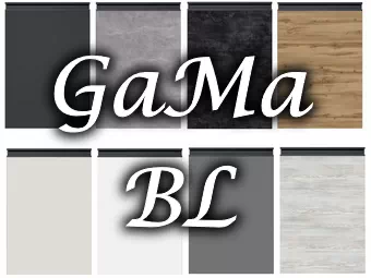 Фасади з чорними інтегрованими профільними ручками BL для кухні GaMa Lux Віп-Майстер