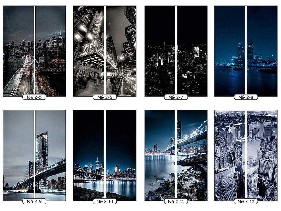 Фотопечать ночной город 3 для двухдверного шкафа-купе Феникс