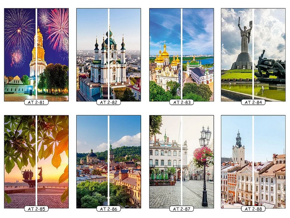 Фотопечать достопримечательности 11 для двухдверного шкафа-купе Феникс